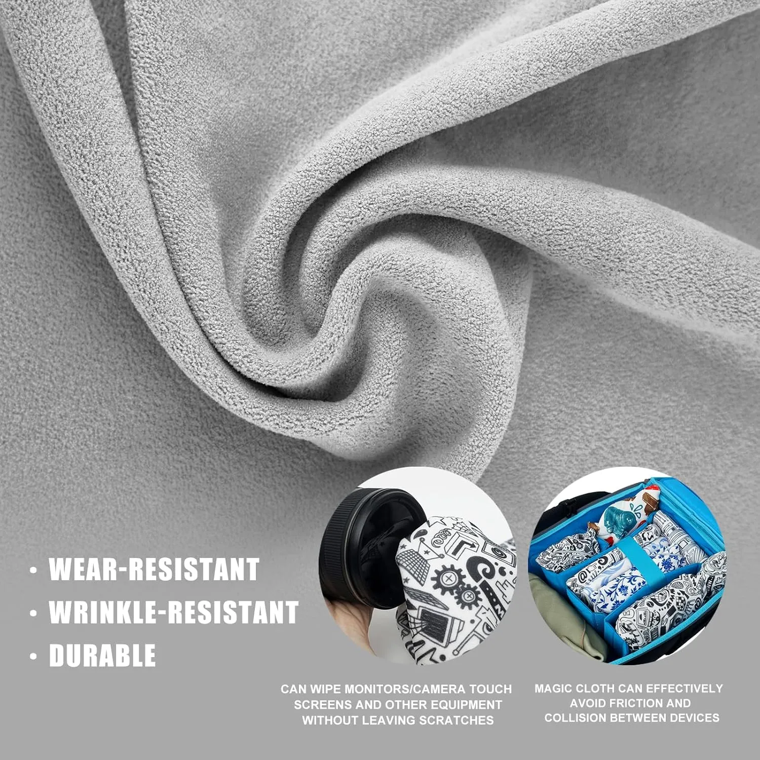 15 in Camera Wrap with Pouch,Lens Protective Wrap,Anti-scratch Anti-dust, Flexible Wrapper Camera Travel Accessories for DSLR Mirrorless Camera Lens(Graffiti), 11.8, Black-White