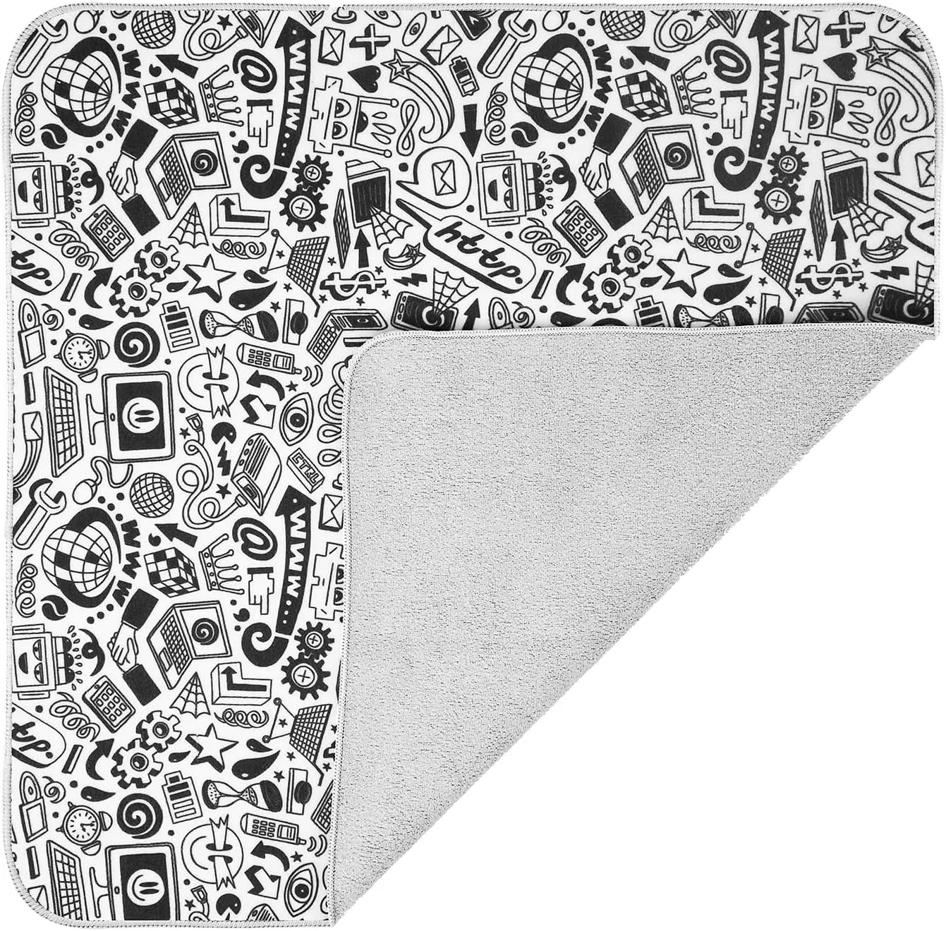 15 in Camera Wrap with Pouch,Lens Protective Wrap,Anti-scratch Anti-dust, Flexible Wrapper Camera Travel Accessories for DSLR Mirrorless Camera Lens(Graffiti), 11.8, Black-White