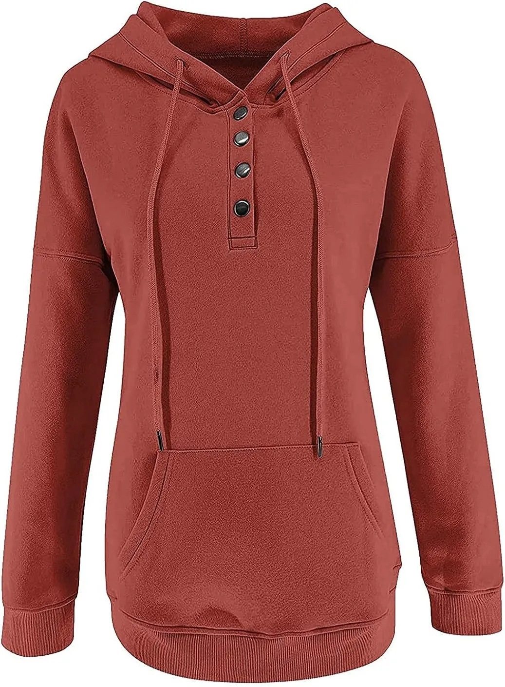2023 Fashion Hoodies for Women Drawstring Long Sleeve Casual Sweatshirts Fall Loose Fit Pullover Tops with Pockets