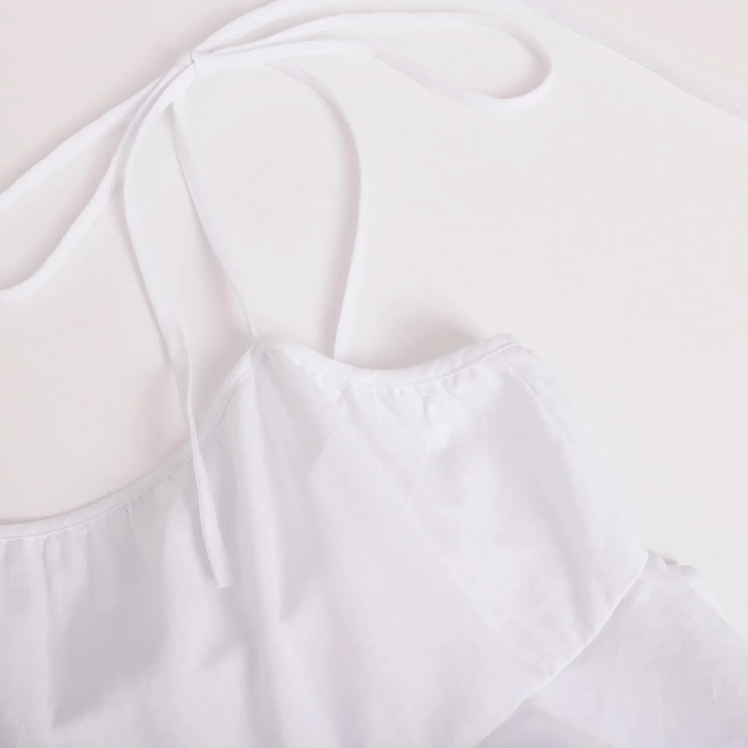 2025 Women's Summer Solid Color Layer Ruffled Cake Skirt Short Backless Camisole Dress Casual Wraps for Women