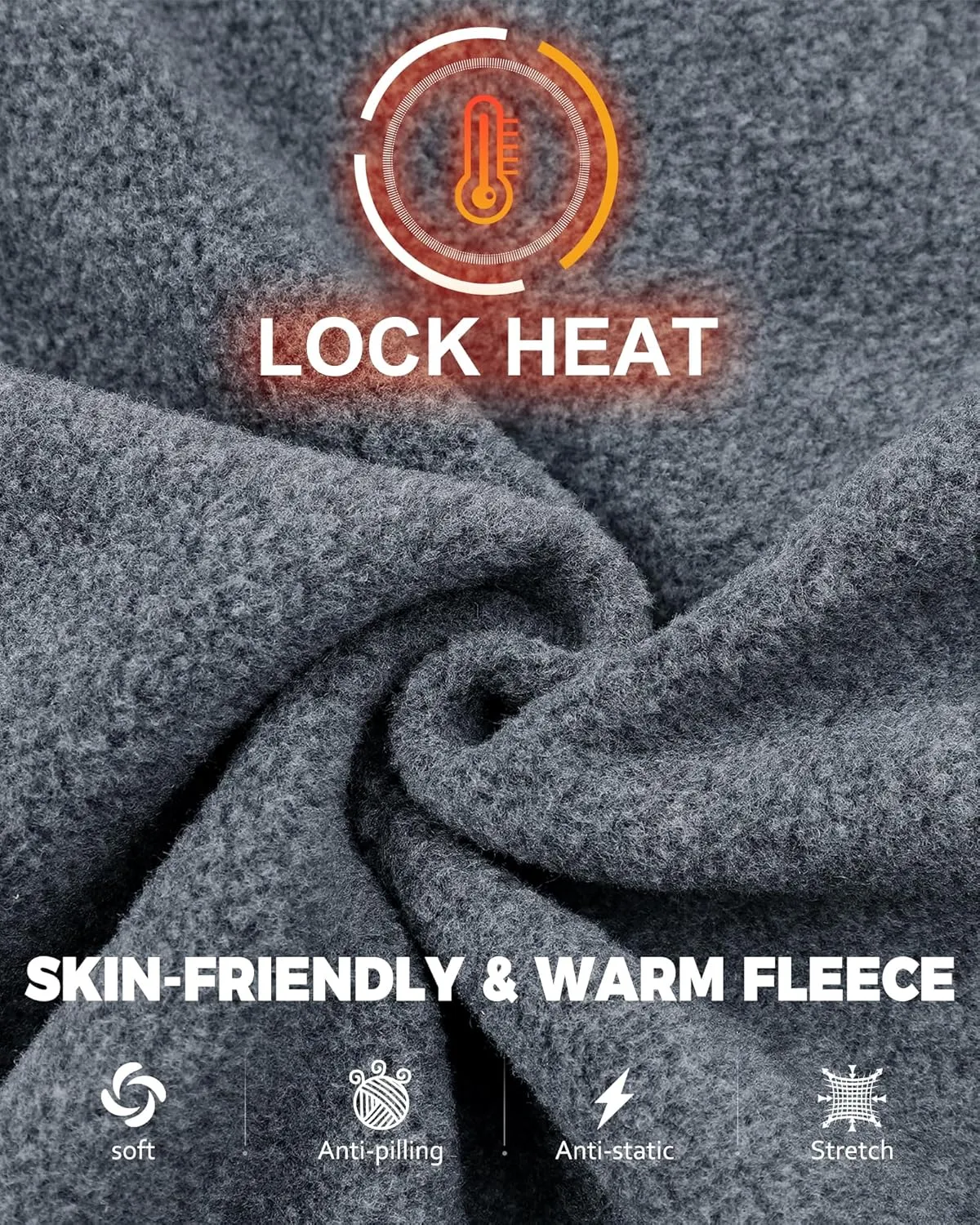 33,000ft Men's Quarter-Zip Polar Fleece Jacket, Long Sleeve Half Zip Fleece Pullover Sweaters Thermal Golf Sweatshirt