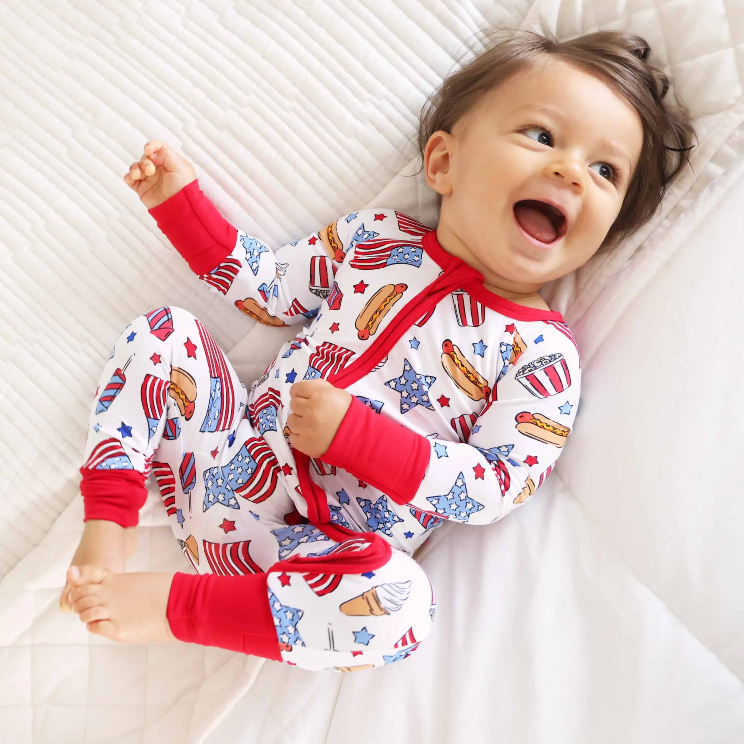 4th of July Convertible Zip Rompers