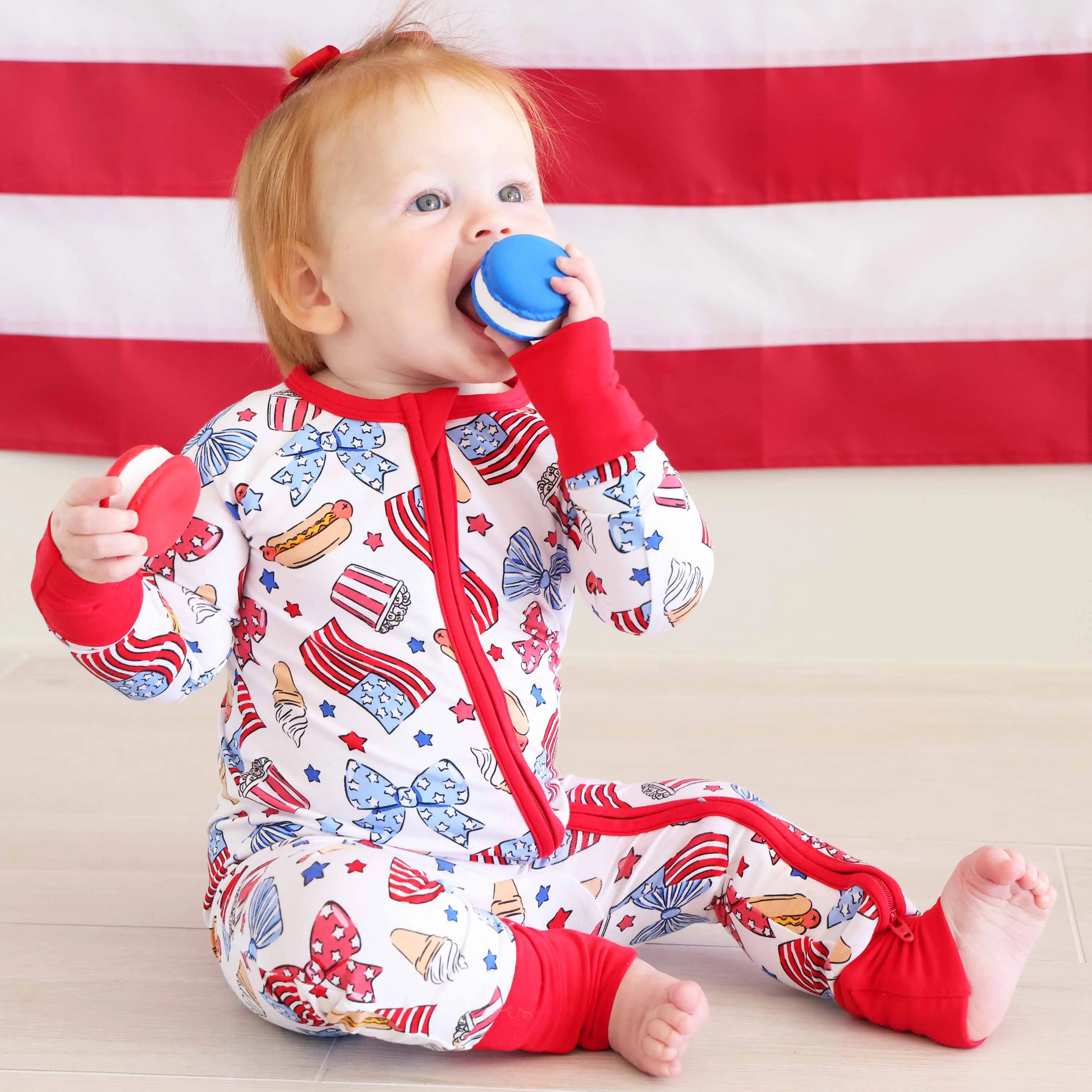 4th of July Convertible Zip Rompers