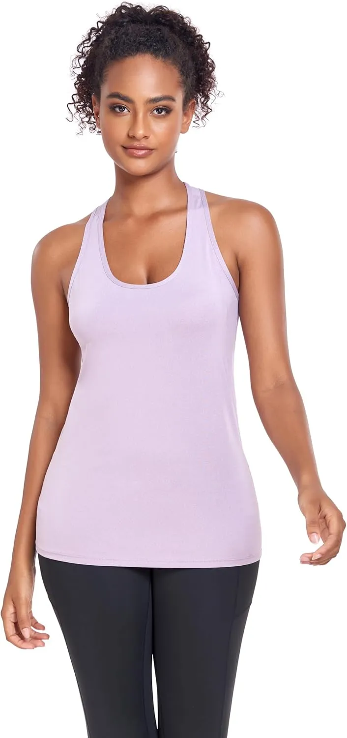 6 or 5 Pack Workout Tank Tops for Women, Athletic Racerback Sports Tank Tops, Compression Sleeveless Dry Fit Shirts