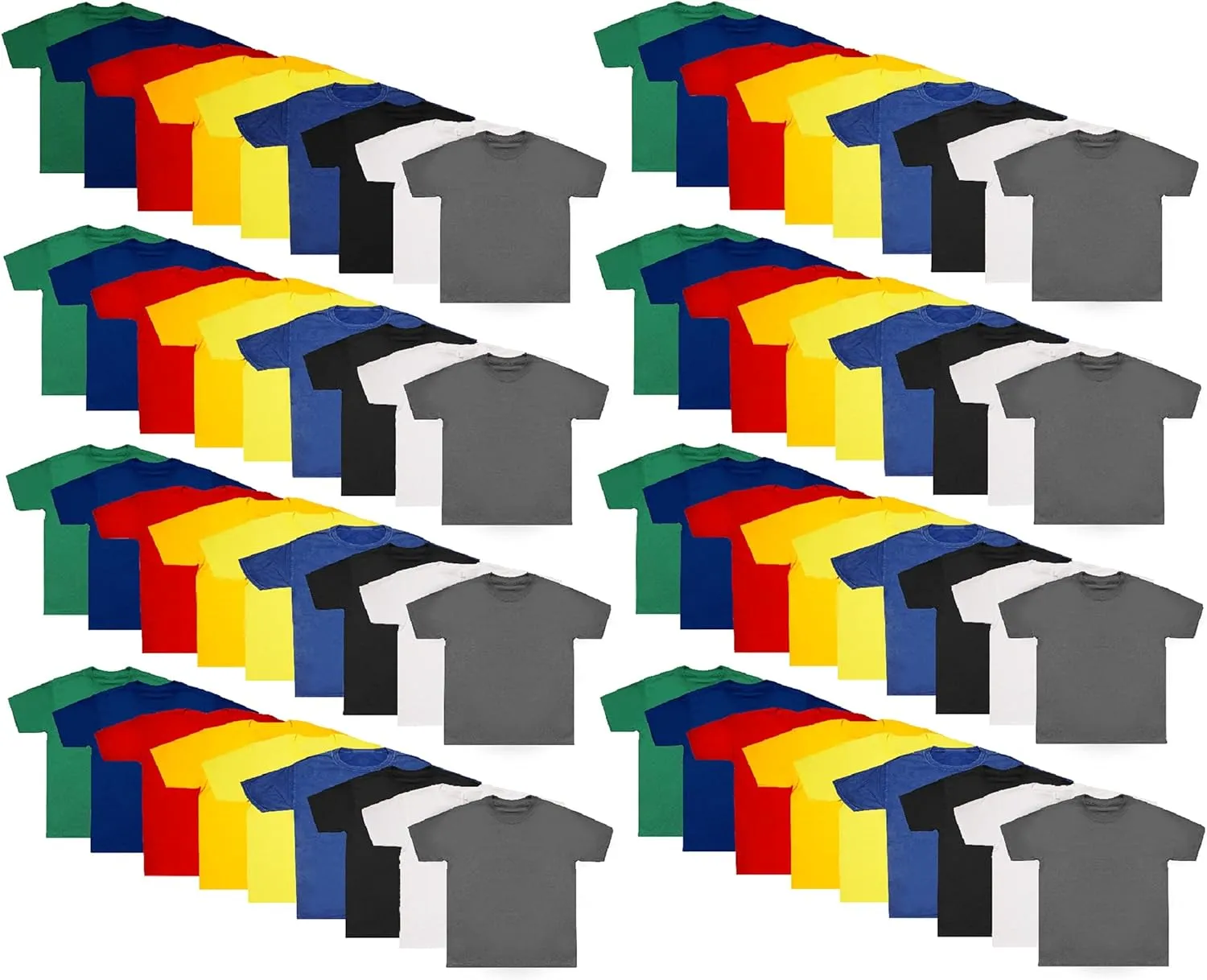 72 Pieces of Boys Cotton Undershirts in Bulk, Crew Neck, Assorted Sizes S to XL - Donations Homeless Shelters Wholesale