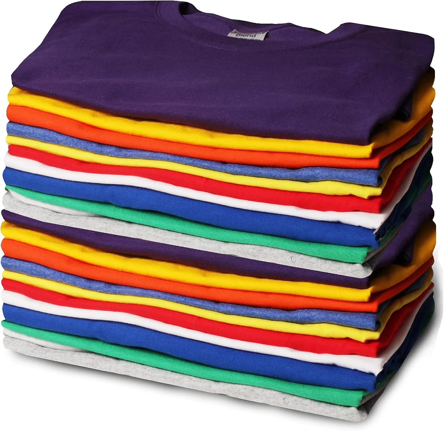 72 Pieces of Boys Cotton Undershirts in Bulk, Crew Neck, Assorted Sizes S to XL - Donations Homeless Shelters Wholesale