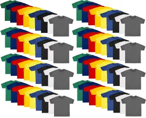 72 Pieces of Boys Cotton Undershirts in Bulk, Crew Neck, Assorted Sizes S to XL - Donations Homeless Shelters Wholesale