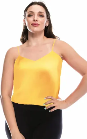 7th Element Womens Silk Satin Camisole Plus Size Tank Tops V Neck Casual Cami Sleeveless Blouses Summer Basic Tank Shirt