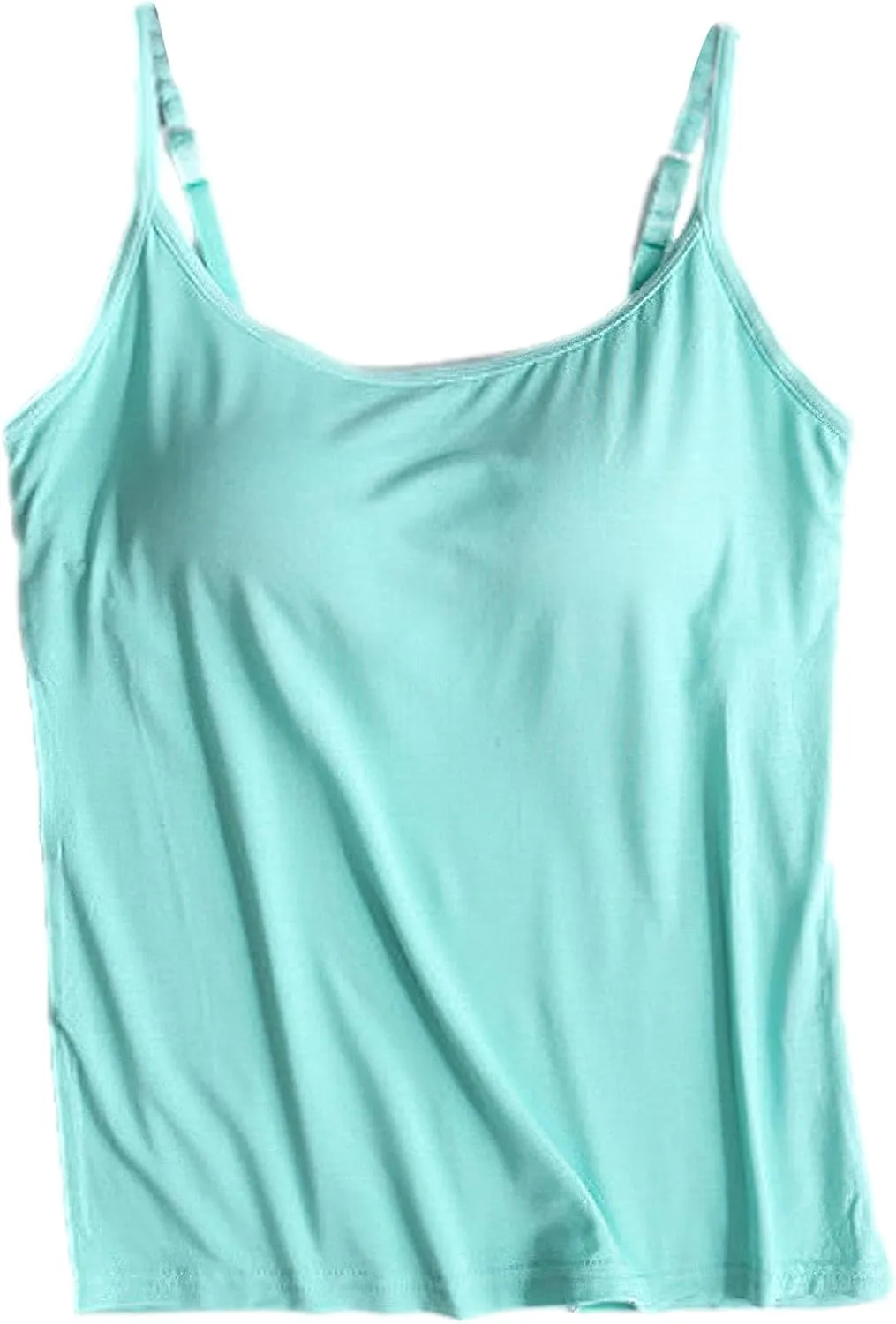 ANUFER Womens 3 Pieces Basic Camisole Adjustable Strap Vest Tank Tops with Built-in Shelf Bra Stretch Undershirts