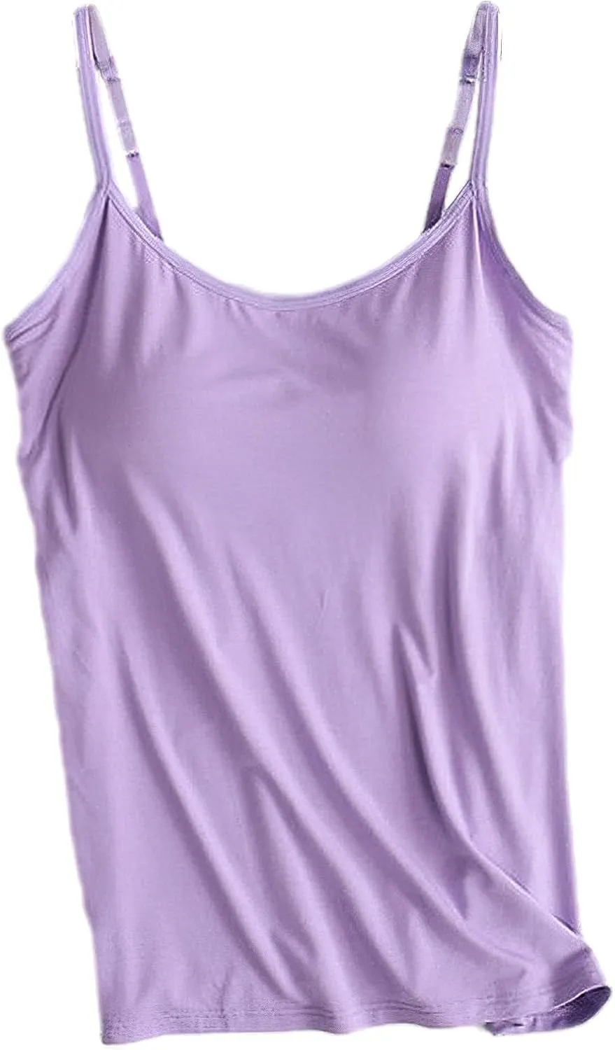 ANUFER Womens 3 Pieces Basic Camisole Adjustable Strap Vest Tank Tops with Built-in Shelf Bra Stretch Undershirts