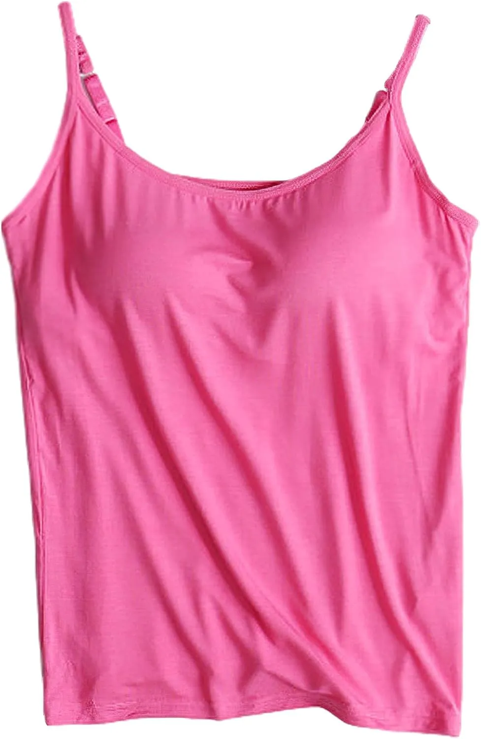 ANUFER Womens 3 Pieces Basic Camisole Adjustable Strap Vest Tank Tops with Built-in Shelf Bra Stretch Undershirts