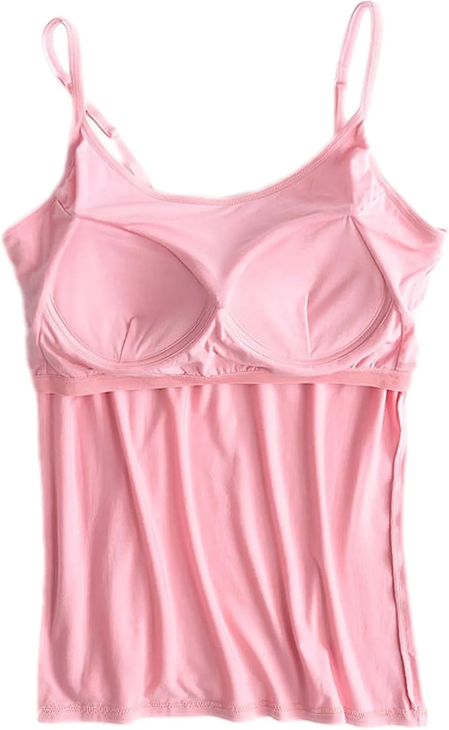 ANUFER Womens 3 Pieces Basic Camisole Adjustable Strap Vest Tank Tops with Built-in Shelf Bra Stretch Undershirts