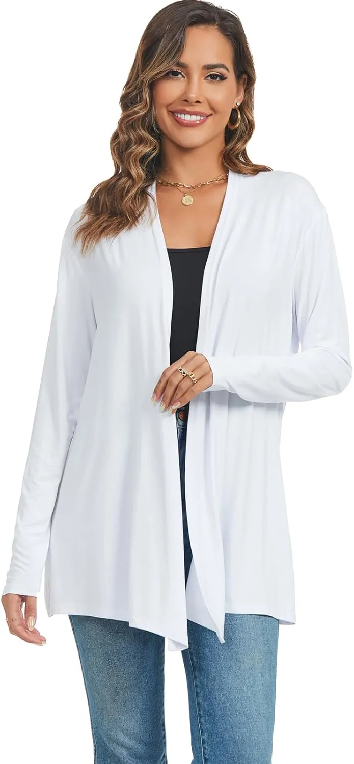 AvaCostume Womens Casual Lightweight Drae Long Sleeves Cardigan Front Open Dusters
