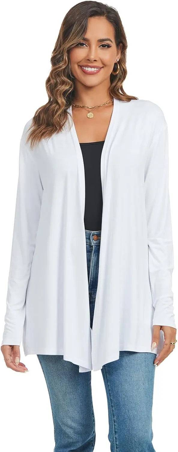 AvaCostume Womens Casual Lightweight Drae Long Sleeves Cardigan Front Open Dusters