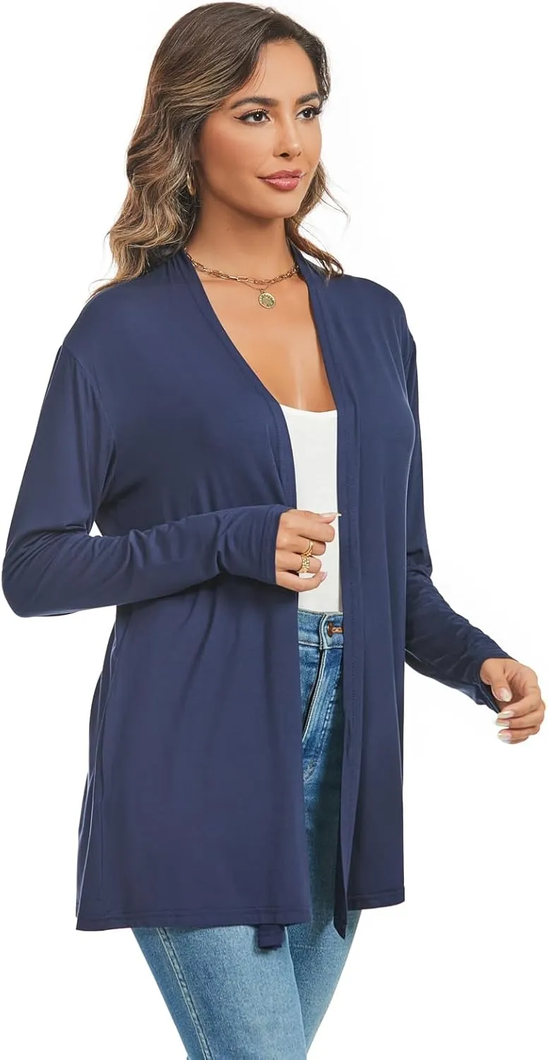 AvaCostume Womens Casual Lightweight Drae Long Sleeves Cardigan Front Open Dusters