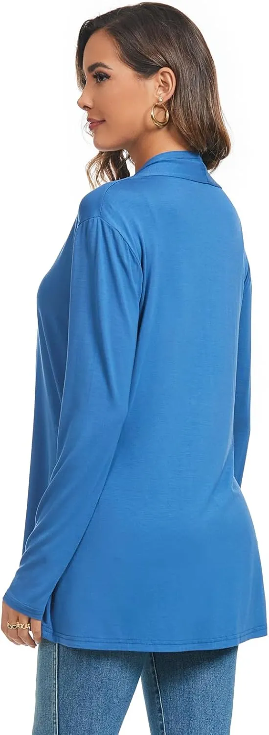 AvaCostume Womens Casual Lightweight Drae Long Sleeves Cardigan Front Open Dusters