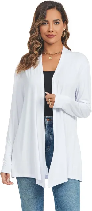 AvaCostume Womens Casual Lightweight Drae Long Sleeves Cardigan Front Open Dusters