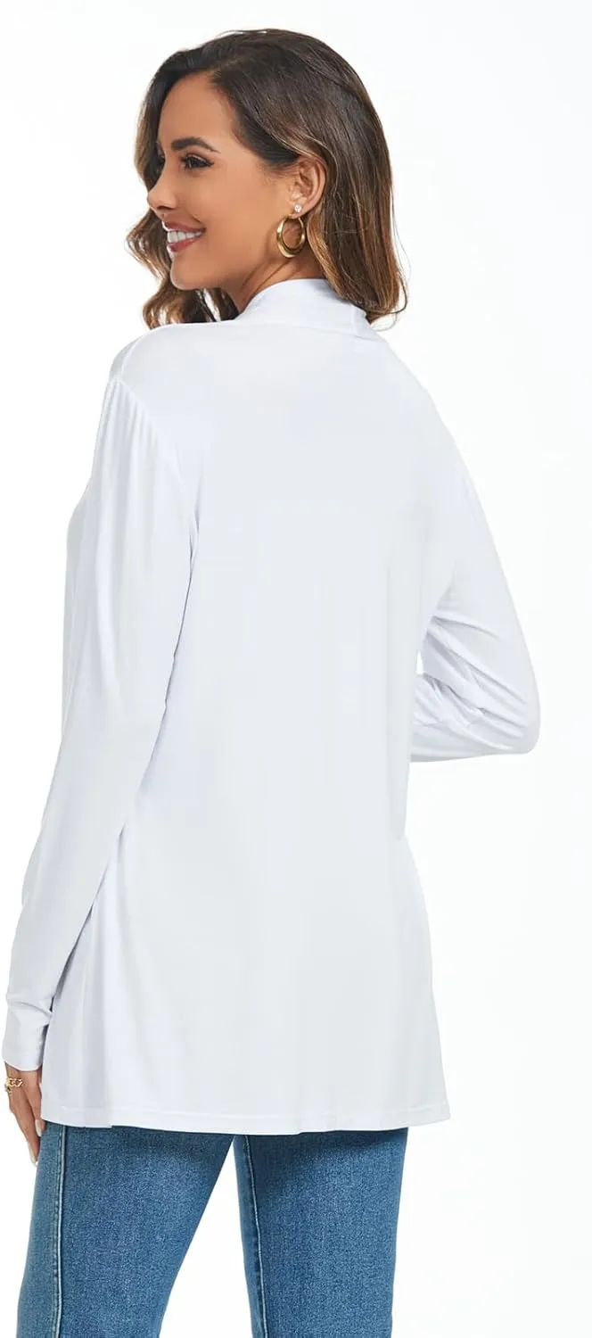 AvaCostume Womens Casual Lightweight Drae Long Sleeves Cardigan Front Open Dusters