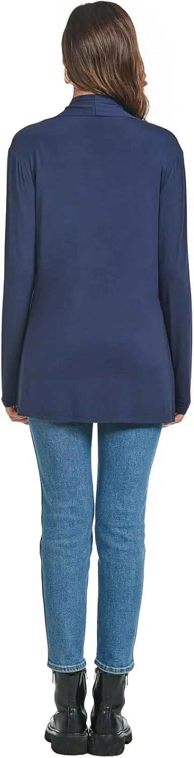 AvaCostume Womens Casual Lightweight Drae Long Sleeves Cardigan Front Open Dusters