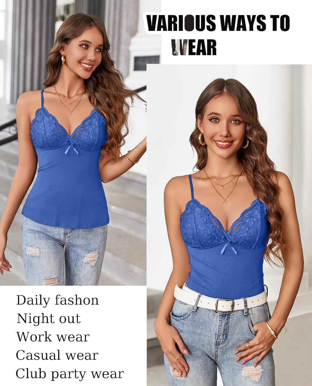 Avidlove Camisole Tops for Women Sexy Tank Tops Cami Y2K Bralette Spaghetti Strap Undershirts Slim Going Out Top Lingerie