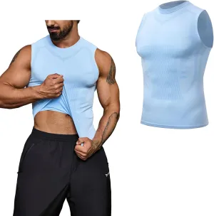 Beotyshow Ionic Shaping Sleeveless Shirt Gynecomastia Compression Shirts Slimming Body Shaper Vest Shapewear Tank Top for Men