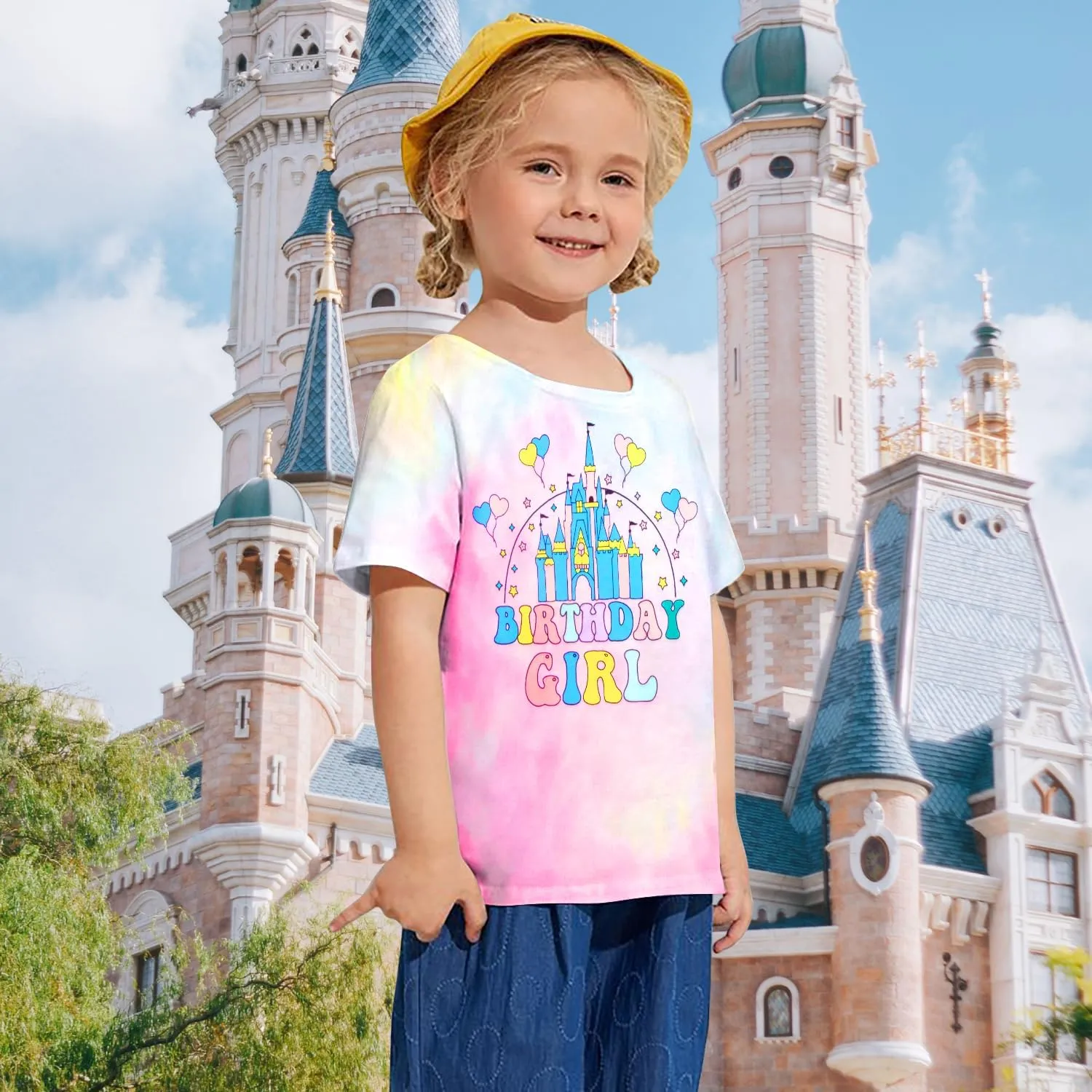 Birthday Girl Shirt Magical Castle Tshirt Birthday Shirts for Kids Funny Birthday Party Gift Tees Cute Graphic Tops