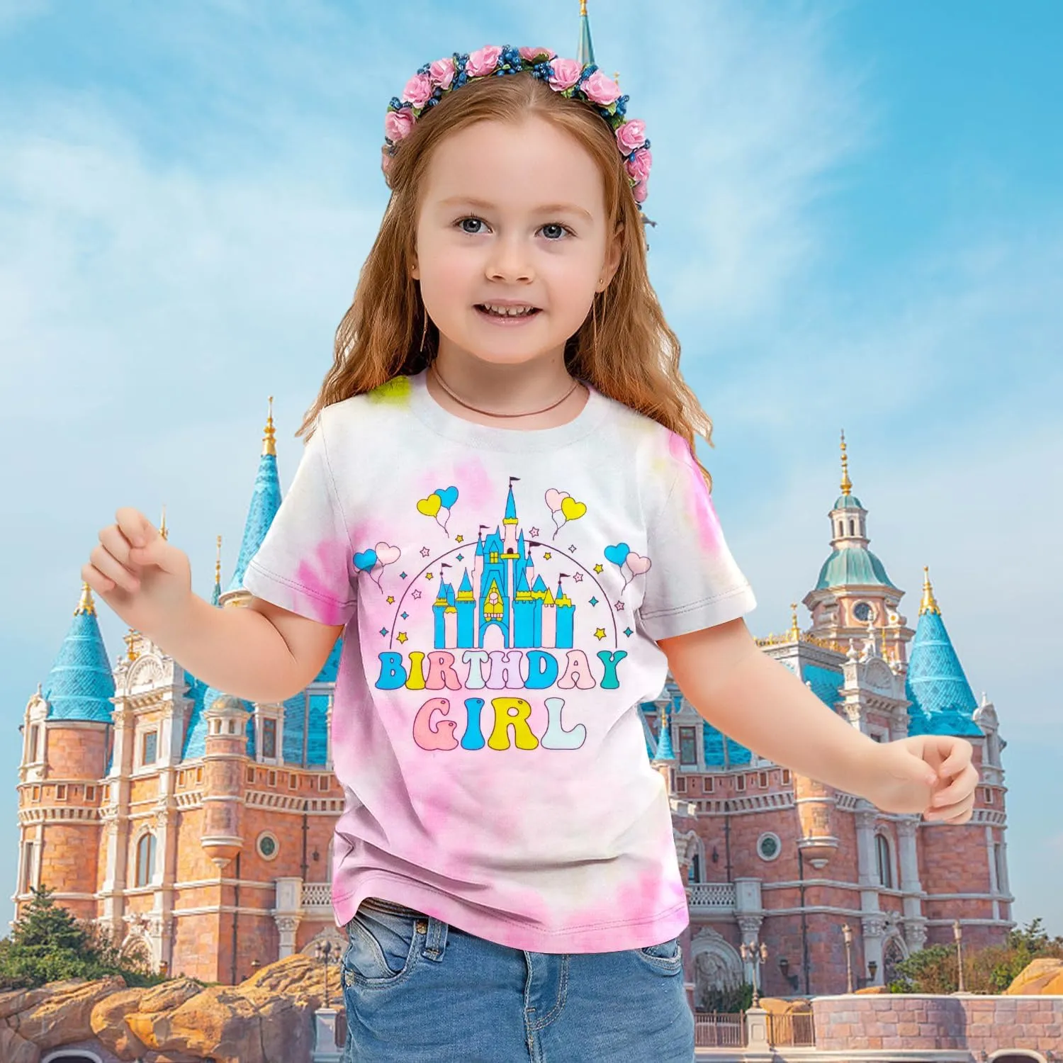 Birthday Girl Shirt Magical Castle Tshirt Birthday Shirts for Kids Funny Birthday Party Gift Tees Cute Graphic Tops