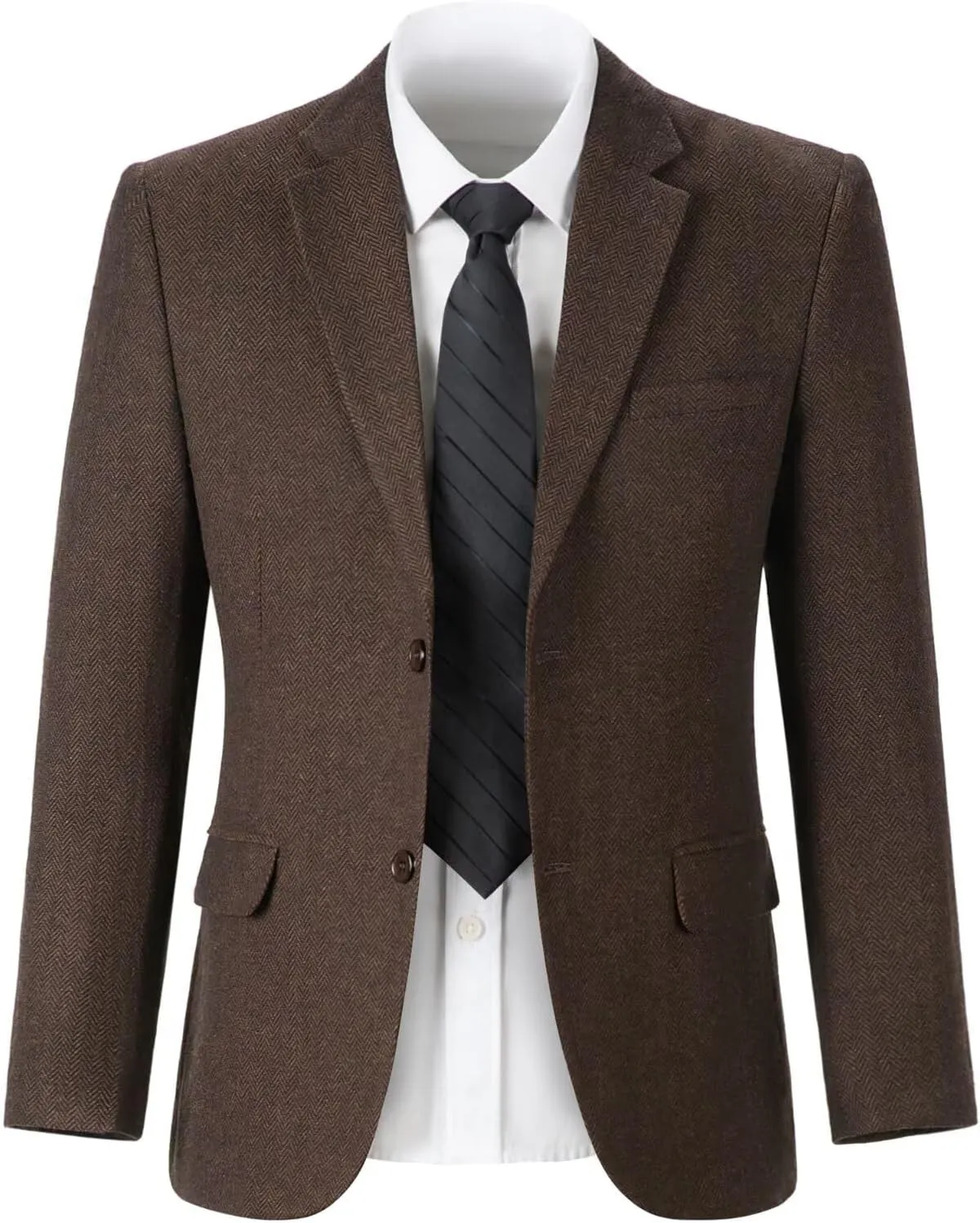 Boys Suit Blazer Tweed Herringbone Jacket Boy Sport Coats Slim Fit Retro Tuxedo Stylish Wedding Party Prom Homecoming