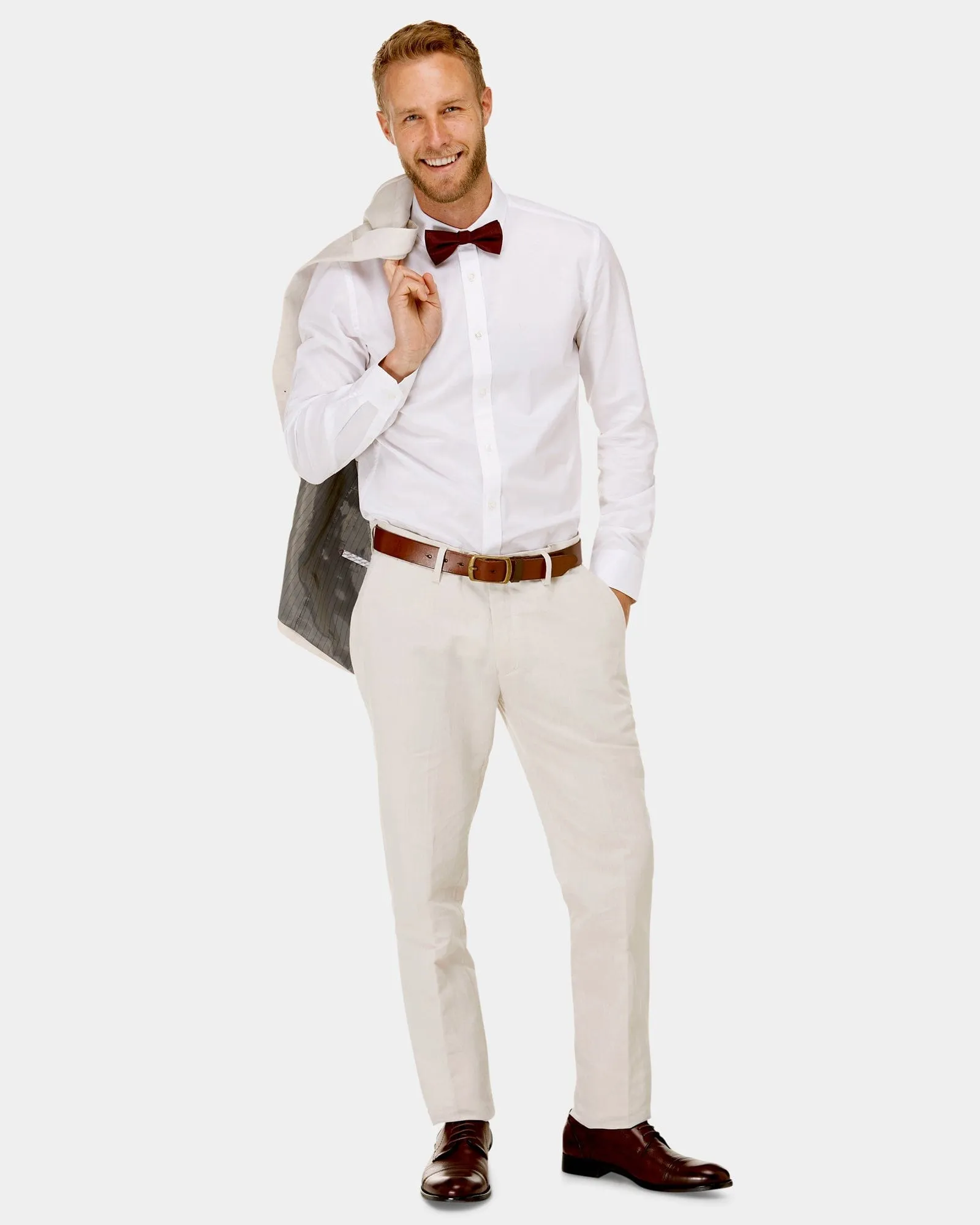 Brooksfield Slim Fit Occasions Regular Cuff Mens Dress Shirt in White