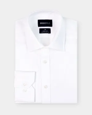 Brooksfield Slim Fit Occasions Regular Cuff Mens Dress Shirt in White