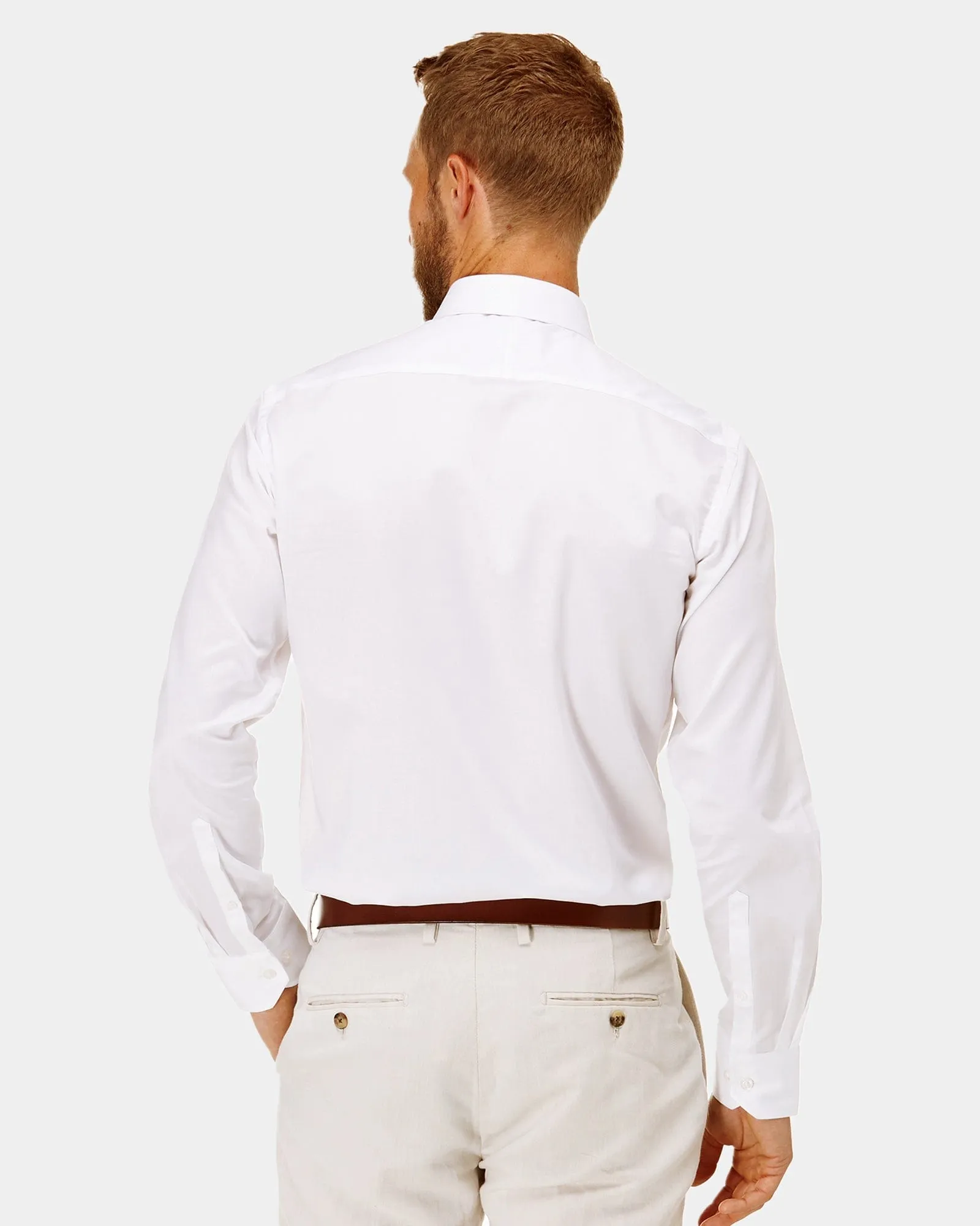 Brooksfield Slim Fit Occasions Regular Cuff Mens Dress Shirt in White