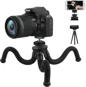 Camera/Phone Tripod,Patekfly 12 Inch Flexible Camera Tripod for Canon/Nikon/Sony DSLR Cam/Action Cam, Phone Tripod Stand with Cell Phone Holder Clip for iPhone/Android Phone(3 in 1)