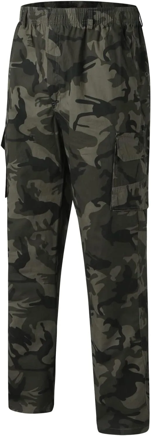 Cargo Pant for Men Work Flexible Casual Joggers Pant Stretch Drawstring Waistband Tapered Leg Sweatpants with Pockets