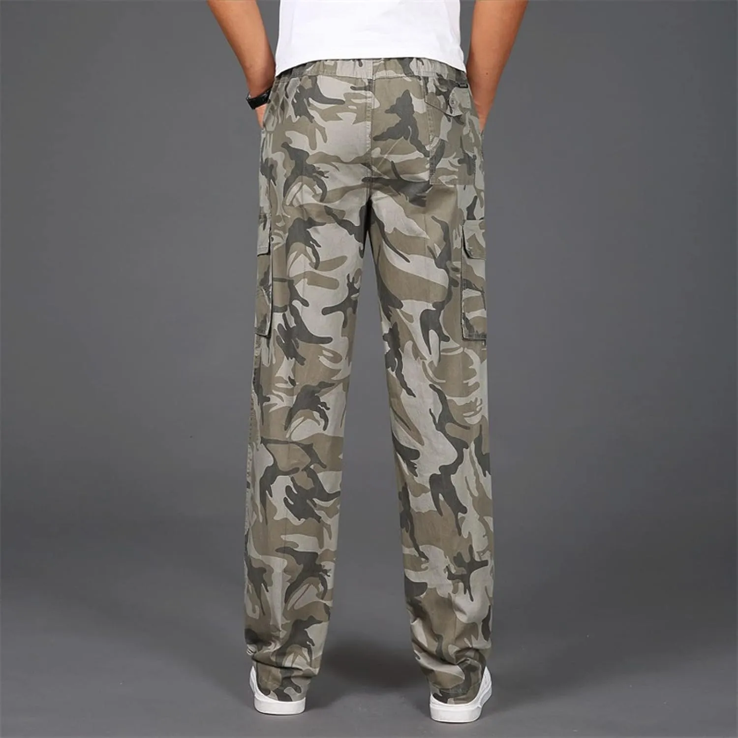 Cargo Pant for Men Work Flexible Casual Joggers Pant Stretch Drawstring Waistband Tapered Leg Sweatpants with Pockets