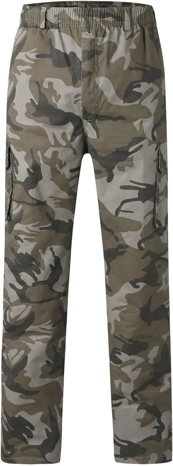 Cargo Pant for Men Work Flexible Casual Joggers Pant Stretch Drawstring Waistband Tapered Leg Sweatpants with Pockets