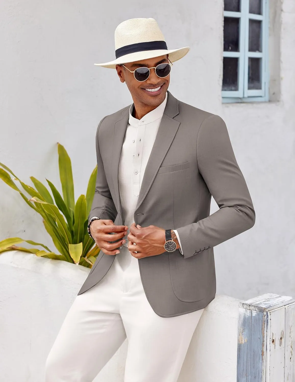 COOFANDY Mens Casual Blazer Two Button Sport Coat Lightweight Business Jackets with Pockets