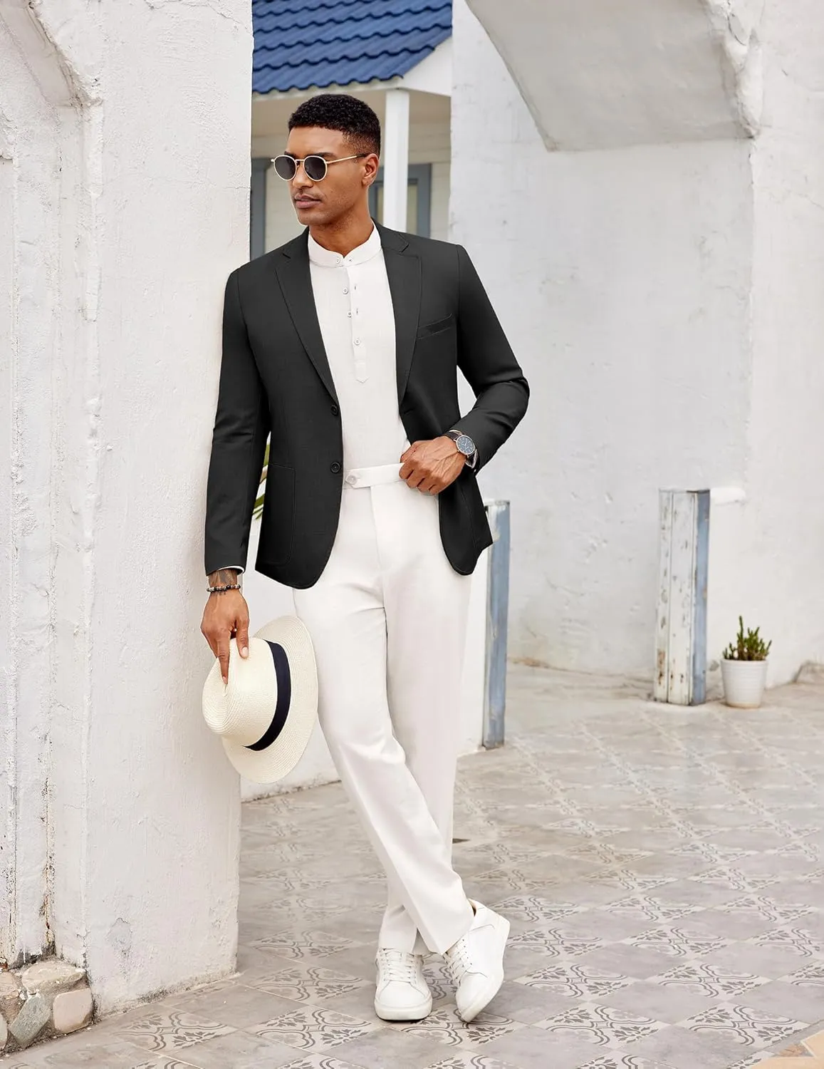 COOFANDY Mens Casual Blazer Two Button Sport Coat Lightweight Business Jackets with Pockets