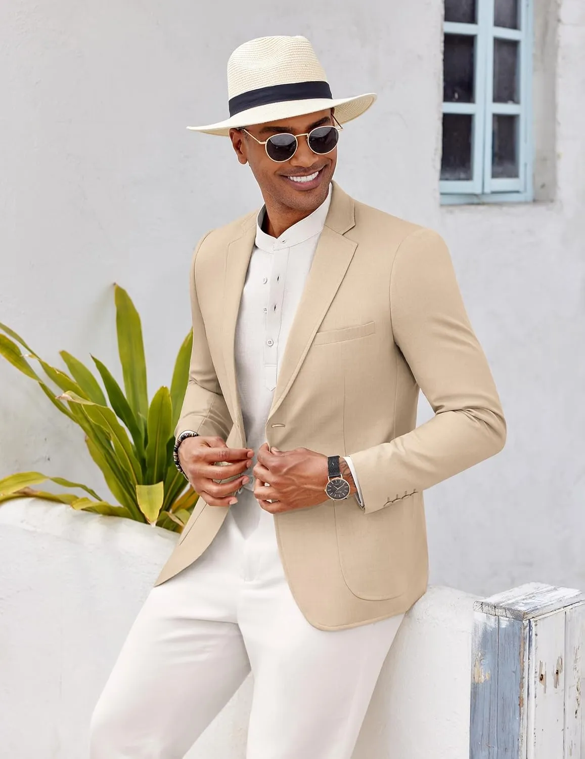 COOFANDY Mens Casual Blazer Two Button Sport Coat Lightweight Business Jackets with Pockets