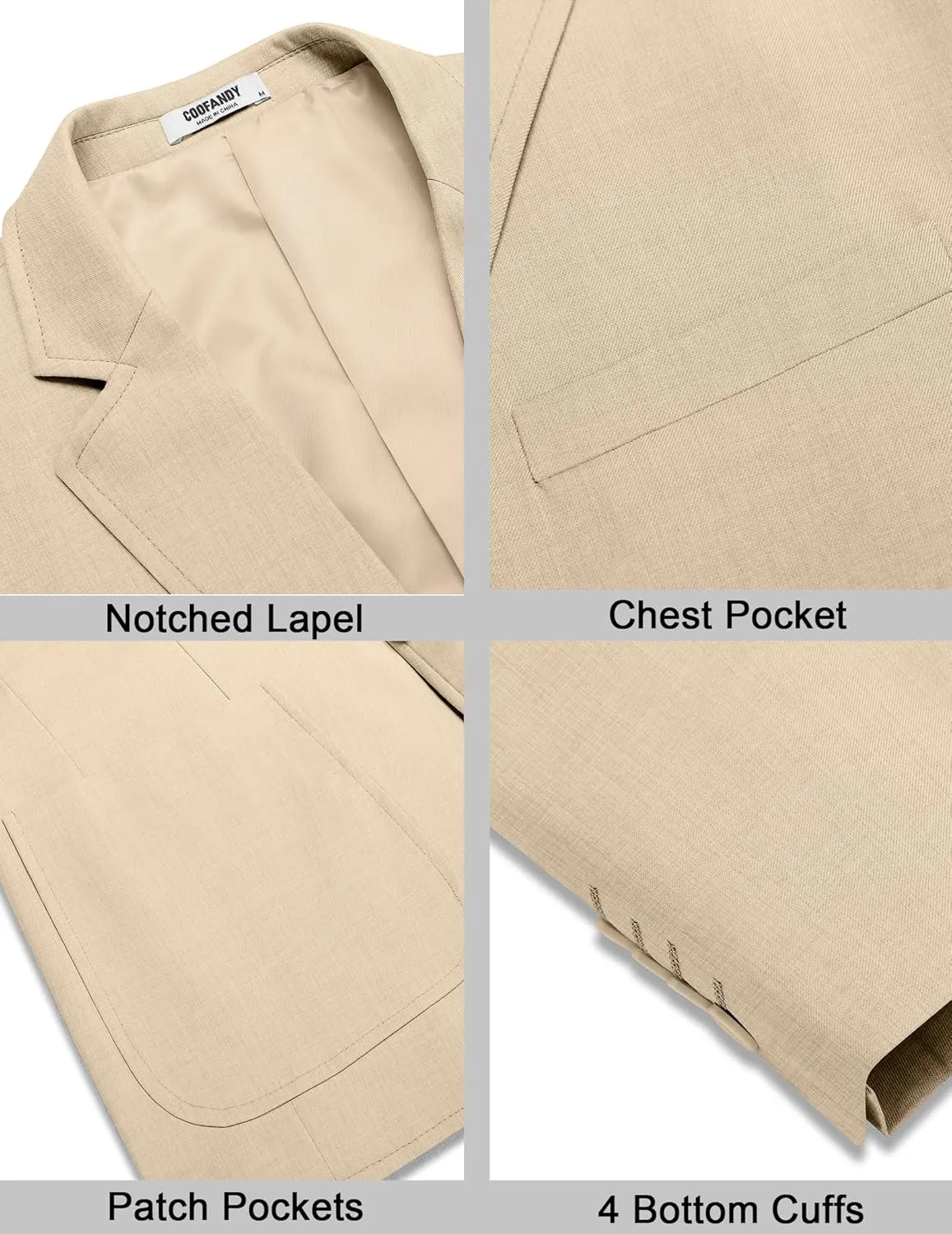 COOFANDY Mens Casual Blazer Two Button Sport Coat Lightweight Business Jackets with Pockets