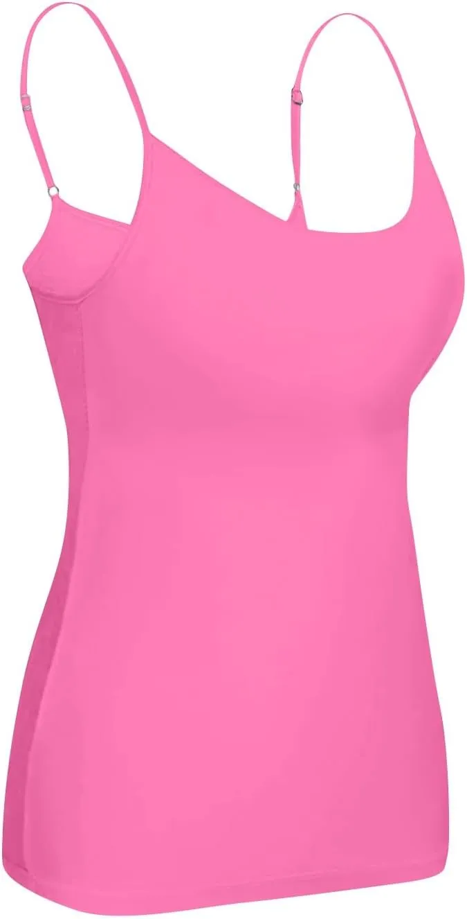 COTECRAM Womens Tank Tops with Built in Bras Camisoles Adjustable Spaghetti Strap Shelf Bra Basic Layer Cami Undershirts