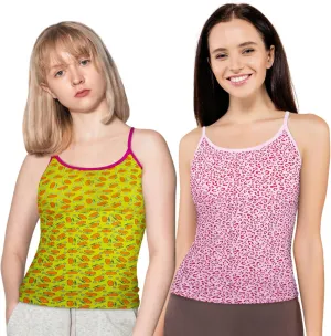 DChica Padded Camisole Bra for Girls, Teen & Young Women Round Neck Padded Undershirts for Summer Occasion