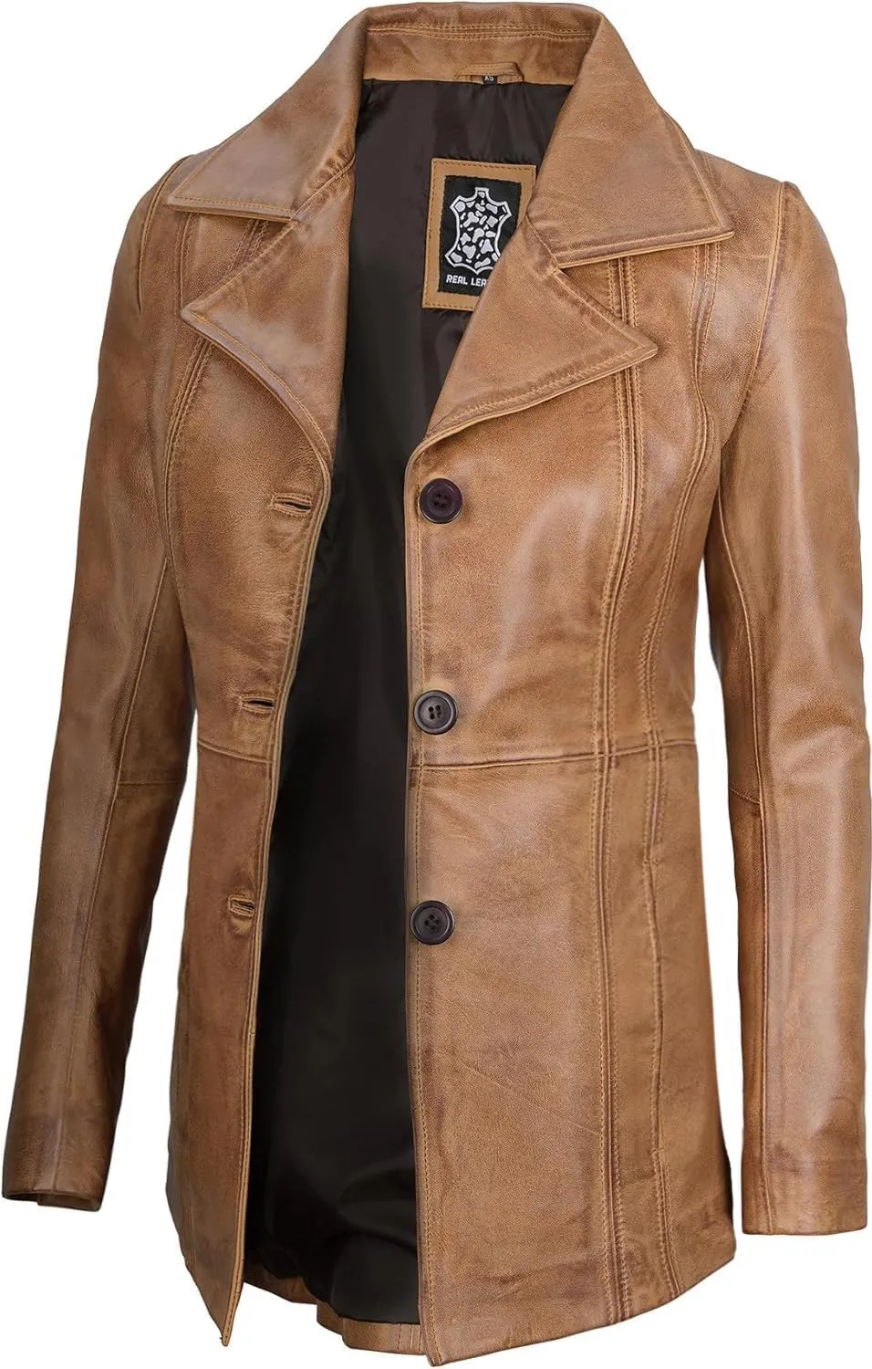 Decrum Leather Blazers for Women - Stylish Blazer Style Casual Real Lambskin Leather Jacket Women