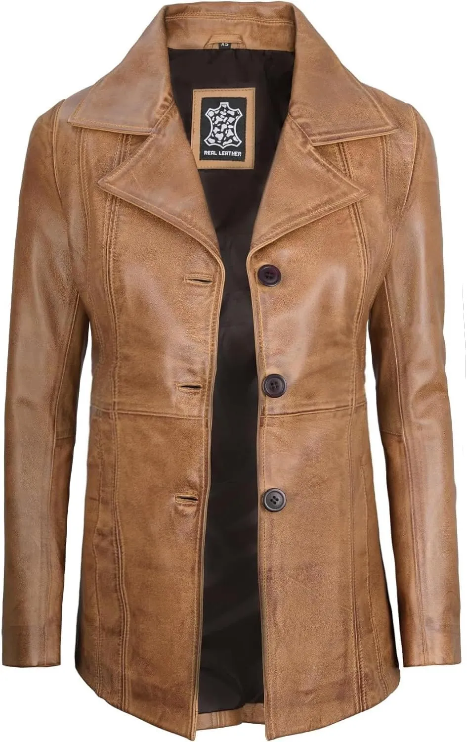 Decrum Leather Blazers for Women - Stylish Blazer Style Casual Real Lambskin Leather Jacket Women