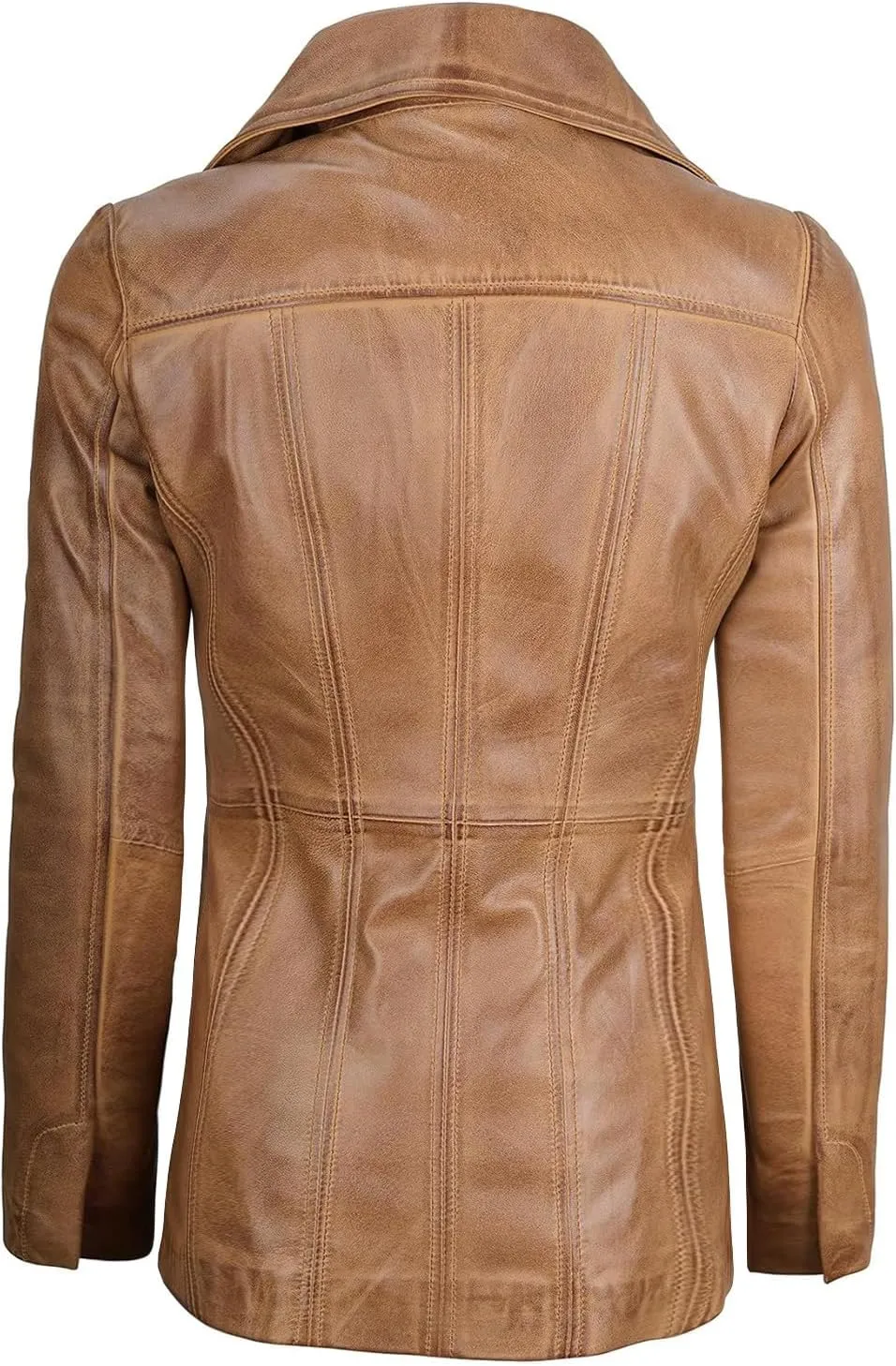 Decrum Leather Blazers for Women - Stylish Blazer Style Casual Real Lambskin Leather Jacket Women