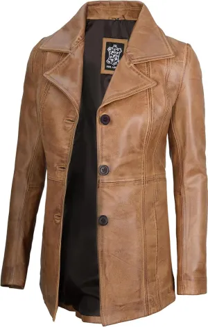 Decrum Leather Blazers for Women - Stylish Blazer Style Casual Real Lambskin Leather Jacket Women