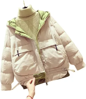 Down jacket women Winter Down Padded Coats Girls Top Hooded Autumn Coats Clothing Short Cotton Padded Jackets