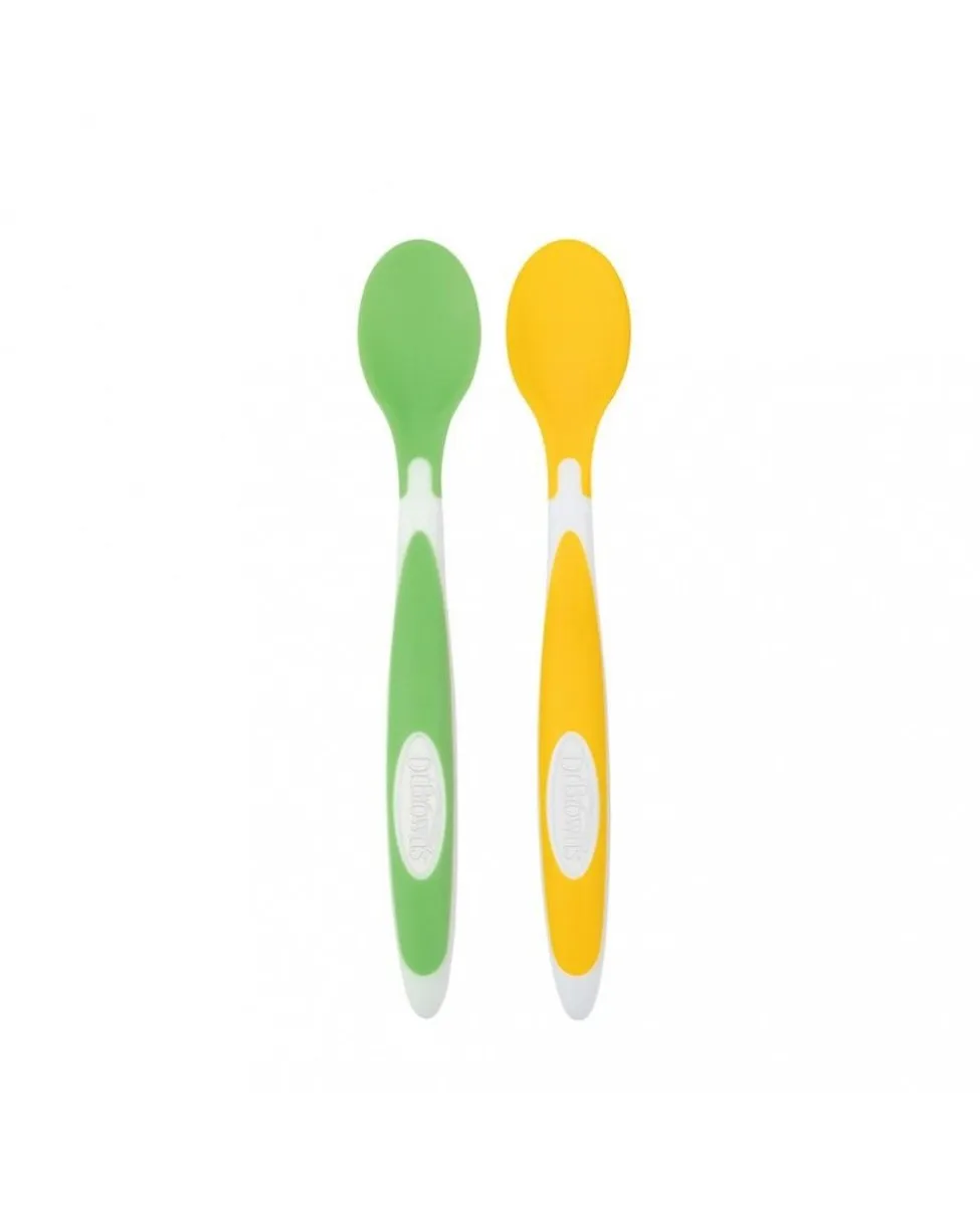 Dr.Brown's Soft Tip Spoons, 2-Pack - Yellow & Green