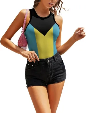 El Salvador Flag Women's Summer Sexy Sleeveless Tank Tops Slim Fitted Unique Basic Workout Camisole