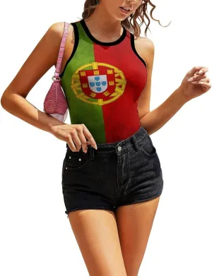 El Salvador Flag Women's Summer Sexy Sleeveless Tank Tops Slim Fitted Unique Basic Workout Camisole