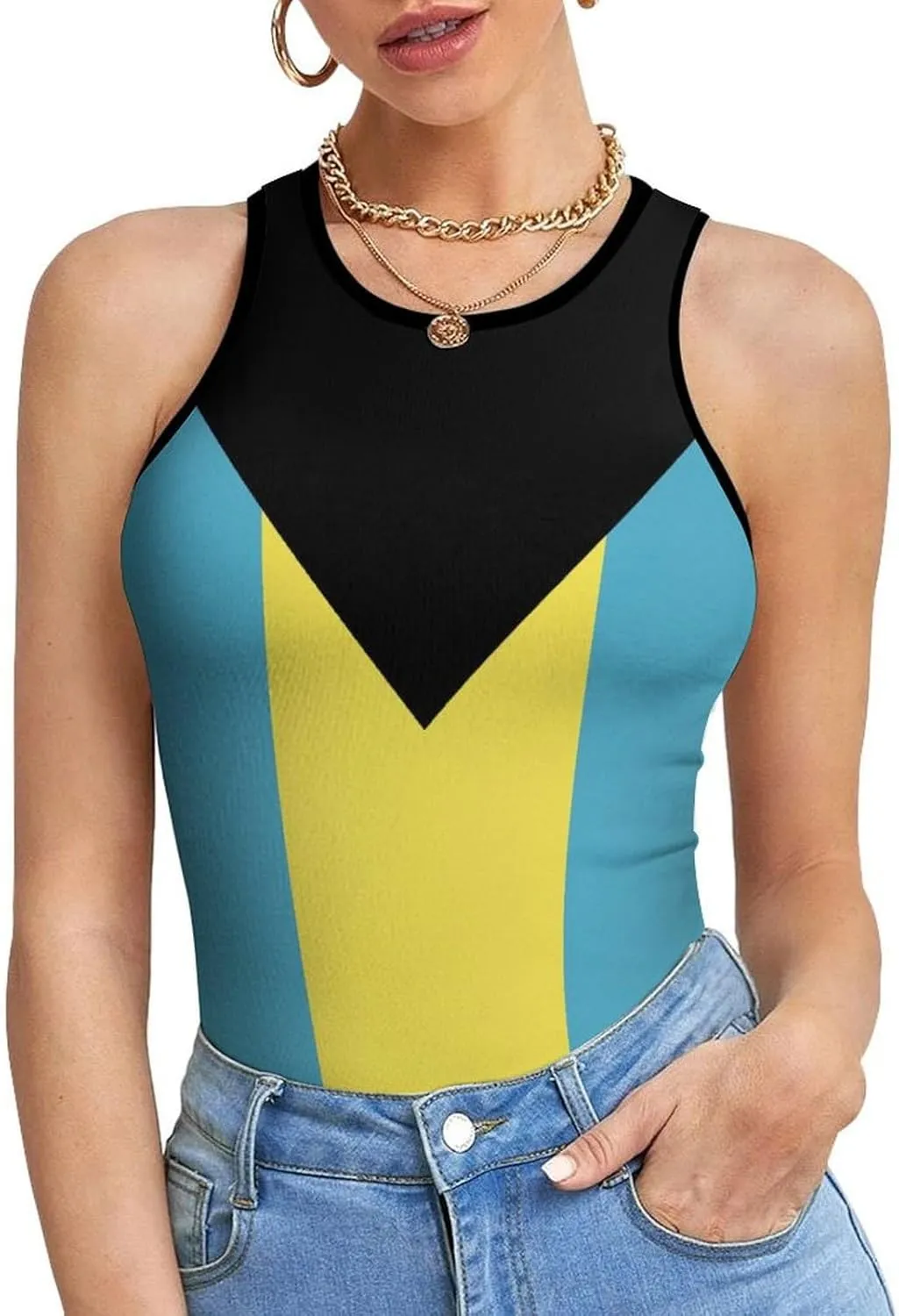 El Salvador Flag Women's Summer Sexy Sleeveless Tank Tops Slim Fitted Unique Basic Workout Camisole